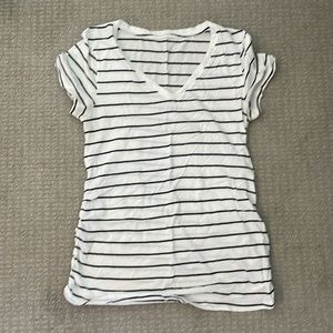 Black and white stripe maternity tee- size M